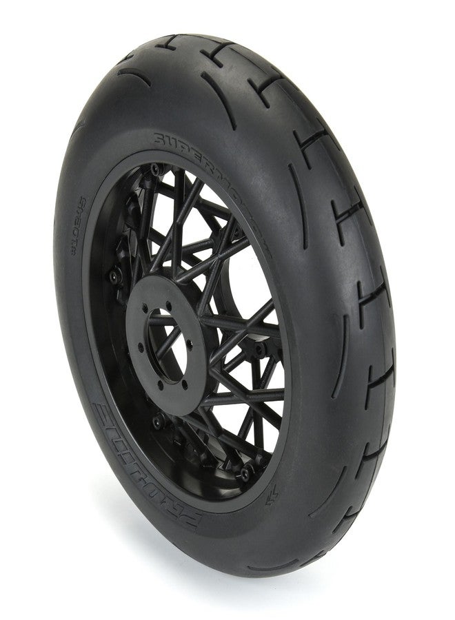 Pro-Line Racing Supermoto V2 S3 Rear Tire Mounted on Black Supermoto Wheel for Promoto-MX/SM PRO1024510 - Image 3